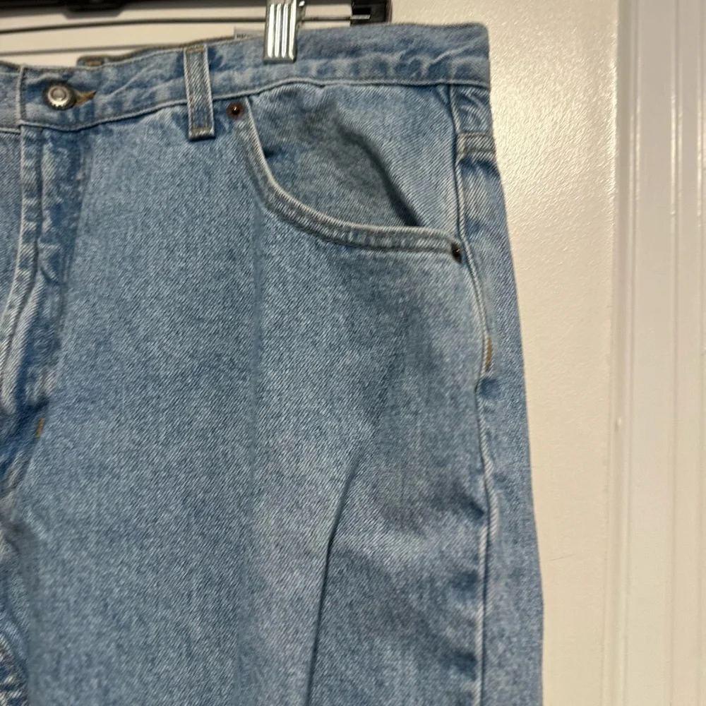 Vintage 90s Bugle Boy Jeans Size 38x30 705 Light Wash Denim Straight Leg.